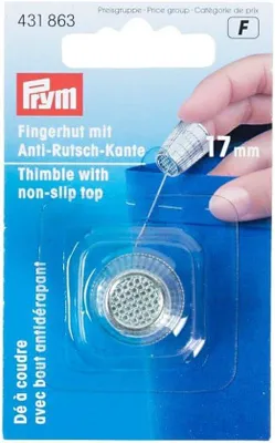 Produktbild von Famanu Fingerhut Nähhilfe - Anti-Rutsch Rand - 17mm - Silber