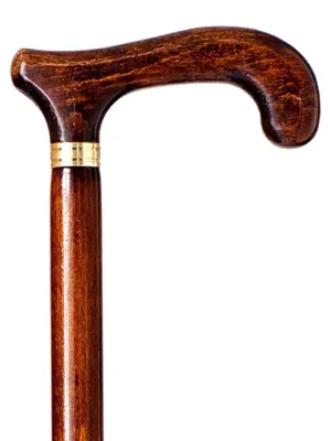 Immagine prodotto di Bastone da passeggio - 92 cm - Legno massiccio - Marrone scuro - Puntale antiscivolo in gomma