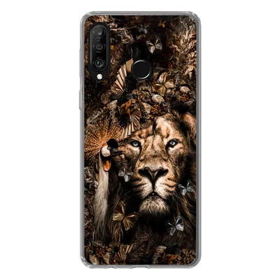 Produktbild von MuchoWow® Handyhülle Schutzhülle Hülle für Huawei P30 Lite Tiere - Collage - Schmetterling Silikon Softcase Handy Hülle - Handyhülle