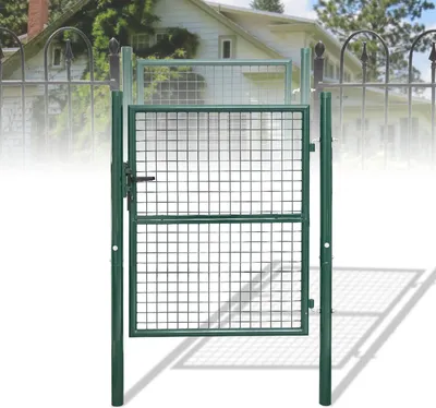 Zdjęcie produktu dla karpal 125x100cm brama ogrodowa metalowa zielona z zamkiem brama ogrodowa brama ogrodzeniowa brama ogrodowa brama na podwórko
