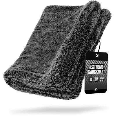 Produktbild von Nuke Guys Gamma Dryer L | Ultra saugstarkes Trockentuch 1400 GSM in Grau 40x60cm | Fusselfrei, abgerundete sanfte Fasern, kratzerfrei, groß | Premium Mikrofasertuch für Auto Motorrad Fahrrad