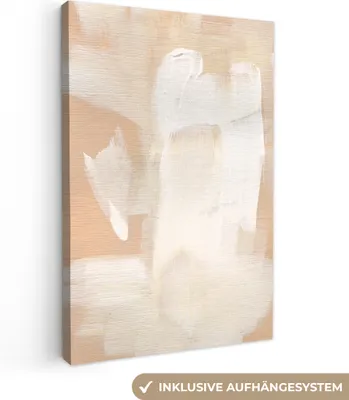 Obrázok produktu pre MuchoWow® - Plátno - Umenie - Biele - Béžové - Moderné, nástenný obraz, nástenné dekorácie obrazy obývacia izba, 20x30cm
