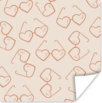 Produktbild von MuchoWow® Poster Sonnenbrille - Herz - Sommer 75x75 cm - Wand Dekoration