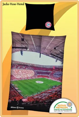 Produktbild von FC Bayern München Bettwäsche Arena 135x200 cm mehrfarbig Fan Bettwäsche