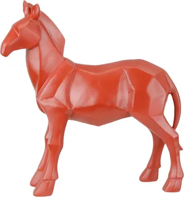 Produktbild von Skulptur Figur Polygonal Kunstharz Pferd Rot