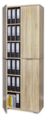 Produktbild von Büroschrank Aufbewahrungsschrank 80,2 cm x 214,7 cm x 35 cm Aktenschrank Hoch Meerzweckschrank Büromöbel Sonoma Eiche Bücherschrank