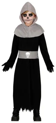 Produktbild von FIESTAS GUIRCA Henker Kostüm Schwarze Robe mit Kapuze Halloween Kinder Kostüm für Jungen von 3-4 Jahren