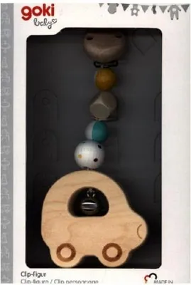 Produktbild von Goki Holz Baby Clip Auto - sensorisches Spielzeug für unterwegs