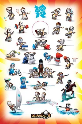 Immagine prodotto di Londra 2012 - Poster - Olimpiadi - Wenlock Poses + 1 OB-poster 61x91,5cm
