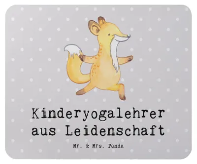 Produktbild von Mr. & Mrs. Panda Mousepad Kinderyogalehrer Leidenschaft - Grau Pastell - Geschenk, mauspad laptop, pc, mousematte, Mouse Pad