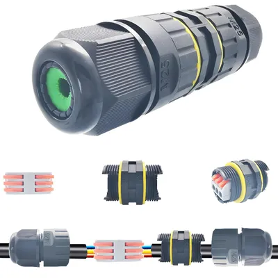 Image de Connecteurs de câble IP68, boîtier de connexion étanche pour câbles à 2/3 voies, de 6 à 11 mm