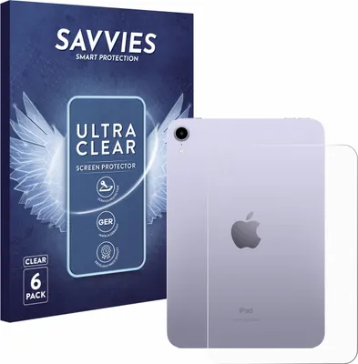 Produktbild von 6x Für Apple iPad Mini 7 2024 (Rückseite) Schutzfolie Savvies Displayschutz Display Schutz Folie Klar Transparent