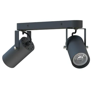 Produktbild von MasterLED Deckenstrahler 2-flammig GU10 Schwarz schwenkbar für Küche und Flur