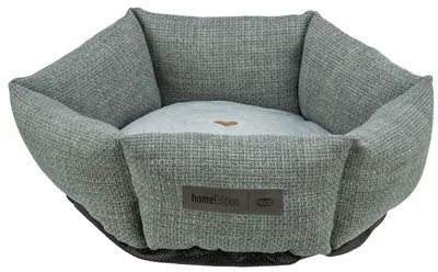 Produktbild von TRIXIE Hundebett rund Viviana ø 50 cm in blau-grau – rundes Kuschelbett mit weic