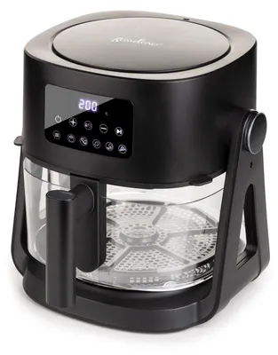 Obrázok produktu pre Otočná sklenená fritéza na horúci vzduch 3 v 1 Rosmarino Airfryer Rotate&Grill 360° – 4,5 l + 2,5 l