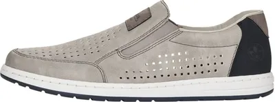 Produktbild von Rieker Herren Slipper Halbschuh Gummizug Lochmuster perforiert 18267, Größe:43 EU, Farbe:Grau