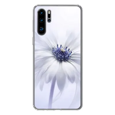 Produktbild von MuchoWow® Handyhülle Schutzhülle Hülle für Huawei P30 Pro Blume - Abstrakt - Weiß Silikon Softcase Handy Hülle - Schutzdeckel