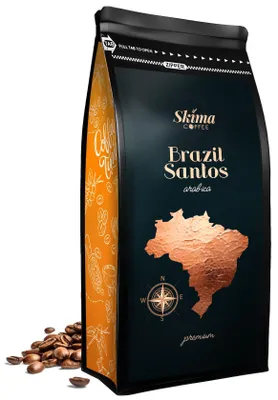 Produktbild von Kaffeebohnen 500 g BRASILIEN SANTOS 100 % Arabica frisch geröstet + Tassenuntersetzer