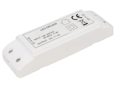 Obrázek produktu pro LED transformátor McShine, elektronický, 1-36W, 230V na 12V, 140x45x27mm