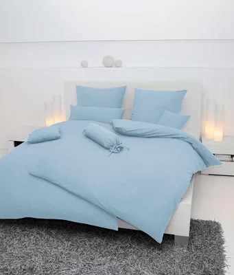 Produktbild von Janine Design Seersucker-Bettwäsche-Garnitur 125 PIANO Farbe perlblau Größe 155x220 + 80x80