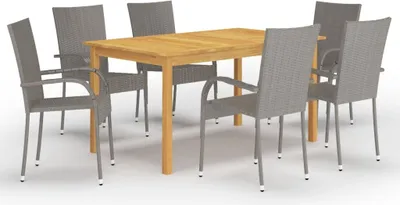 Obrázek produktu pro Maison Exclusive – 7dílná zahradní jídelní souprava, šedá