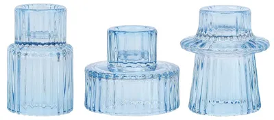 Produktbild von Solidchoice – Set mit 3 Glas-Kerzenhaltern zur Tischdekoration