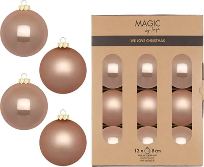 Produktbild von Weihnachtskugeln Glas 8cm 12 Stück - Golden Sesame