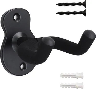 Produktbild von Metalne Gitartennische für Wand - universelle Gitarrenhalterung mit Schutzpolster - Gitarrenhalter für Wand - Gitarrenhalter für Bass und Ukulele - Gitarrenhalter für Wand mit Metall