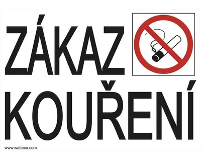 Obrázek produktu pro Samolepka "Zákaz kouření" 210x148 mm, 5 cm písmo