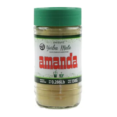 Immagine prodotto di Amanda Mate Tea Instant Glass 130g Mate Soluble | Mate Tea from Argentina | Energy Drink