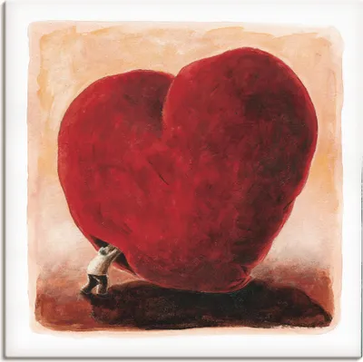 Produktbild von ARTland Leinwandbild Weiches Herz Größe: 70x70 cm