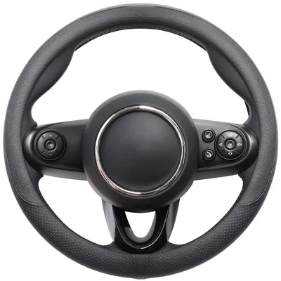 Obrázek produktu pro Univerzální potah na volant, protiskluzový, kožený, ochranný, průměr 35,5-36 cm, černý, kulatý