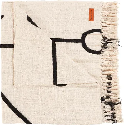 Image de Plaid coton marron et noir 128x240x1cm