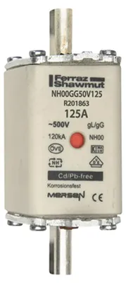Produktbild von Mersen 1B765.000000 NH00 125A gG 500V NH-Sicherung sfü spannungsführend