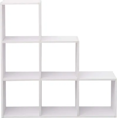 Produktbild von Rebecca Mobili Bücherregal mit 6 Fächern aus weißem MDF