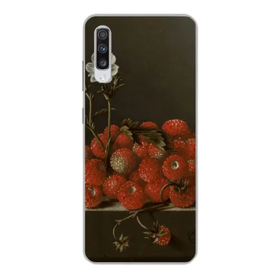 Produktbild von MuchoWow® Handyhülle Schutzhülle Hülle für Samsung Galaxy A70 Stilleben mit Walderdbeeren - Gemälde von Adriaen Coorte Silikon Softcase Handy Hülle - Schutzhaube