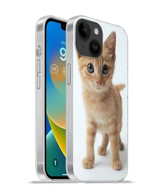 Produktbild von MuchoWow® Handyhülle Schutzhülle Hülle für Apple iPhone 14 - Softcase Katze - Rot - Kätzchen - Mädchen - Kinder - Jungen - Kind Silikon Softcase Handy Hülle - Mobiltelefonhülle