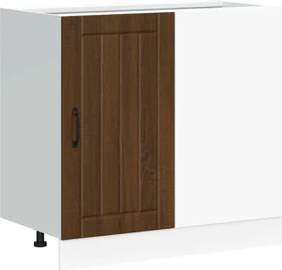 Image de vidaXL Élément bas de cuisine Lucca brun imitation chêne Matériau dérivé du bois