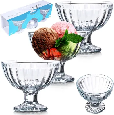 Produktbild von Eisbecher Eisschale Dessertschale aus Glas 180 ml 3 Stk.