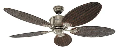 Immagine prodotto di Ventilatore da soffitto a risparmio energetico con telecomando Eco Elements 132 cm Cromo opaco / Rattan