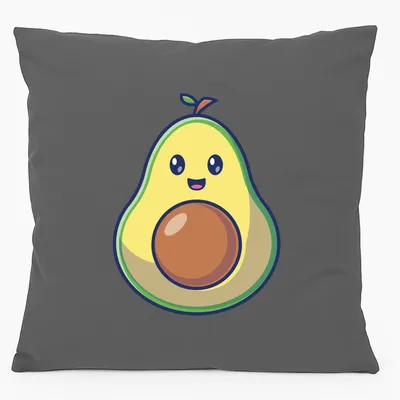 Produktbild von Huuraa Kissen Avocado Comic 40x40cm mit Füllung Steel Grey Baumwolle Dekokissen Geschenkidee