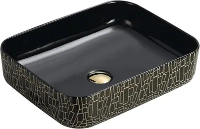Zdjęcie produktu dla Mexen Lorita umywalka nablatowa 51 x 39 cm, czarna/złota - 22135163