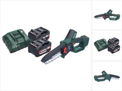 Produktbild von Metabo MS 18 LTX 15 Akku Gehölzsäge 18 V 15 cm 5 m/s + 2x Akku 4,0 Ah + Ladegerät
