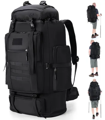 Productafbeelding van Wandelrugzak 100 L, voor trekking, zwart, voor heren en dames