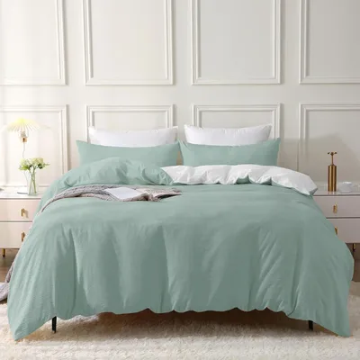 Zdjęcie produktu dla Komplet pościeli 135x200 cm, bawełna, kolor aquamarine, 2-elementowy, z zamkiem błyskawicznym