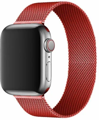Imagen del producto de CHPN – Correa para reloj compatible con Apple Watch – Correa de malla milanesa – Roja – Compatible con Apple Watch – Correa de malla estilo Milán – Correa – Correa de reloj moderna – 38/40 mm