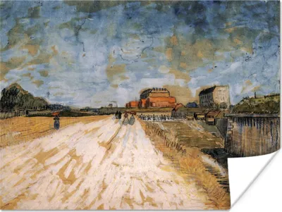 Produktbild von MuchoWow® Poster Straße entlang der Stadtmauern von Paris - Vincent van Gogh 160x120 cm - Foto Plakat