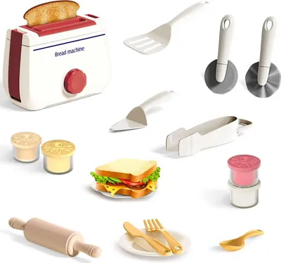 Produktbild von Luna Toaster Kinder Knet-Spiel-Set 18-tlg. mit 3 Dosen Knete und Zubehör