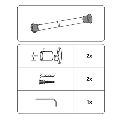 Produktbild von Gardinia Wandlager Memphis edelstahl-optik, Ø 16 mm, 2-er Pack