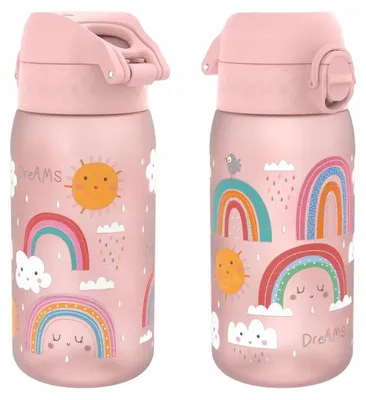 Obrázok produktu pre ION8 detská fľaša, 350 ml, s ochranou proti úniku, otváranie jednou rukou, bezpečné uzamknutie, vhodná do umývačky, bez BPA, s praktickou rúčkou, s klopným viečkom, ľahko sa používa